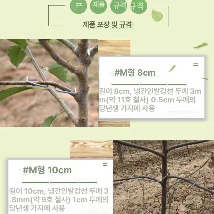 묘목 고정 클립 줄기 토마토 식물 유인 지주대 나무가지 M형 가지치기 도구 8cm 50개입 - 상세 이미지 3