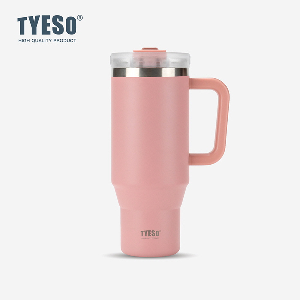 대용량 텀블러 보온 보냉텀블러 차량용 손잡이텀블러 컵 여학생 tyeso 1.2L, 핑크 - 메인 이미지