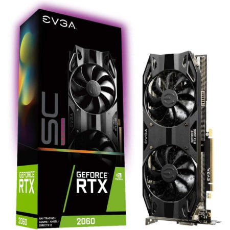 [해외]EVGA GeForce RTX 2060 SC 울트라 게이밍, 06G-P4-2067-KR, 6GB GDDR6, 듀얼 HDB 팬