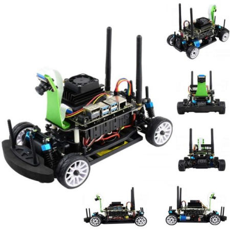 XYGStudy [해외]젯슨 나노를 위한 제트레이서 프로 AI 키트 액세서리, 딥러닝 자율주행 동키카 @XYGStudy를 전면 카메라 아이 듀얼 밴드 무선 WiFi 탑재 고속 레이싱 로봇 자동차