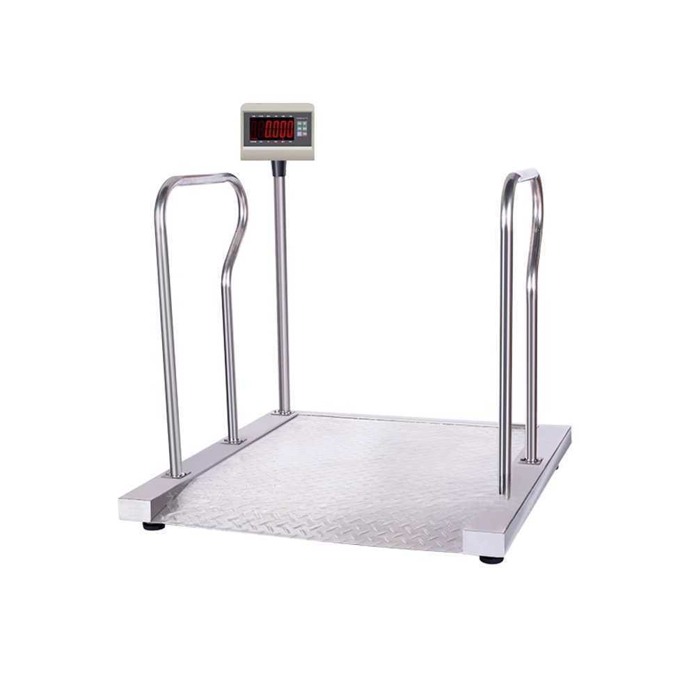 전동 휠체어 체중계 고정식 저상형 병원 전용 체중기 스테인리스 500kg/0.1kg - 상세 이미지 2
