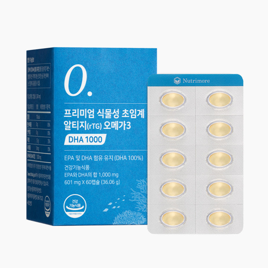 뉴트리모어 식물성 초임계 알티지 오메가3 DHA 1000 임산부 수유부 60캡슐, 1개 사진 3