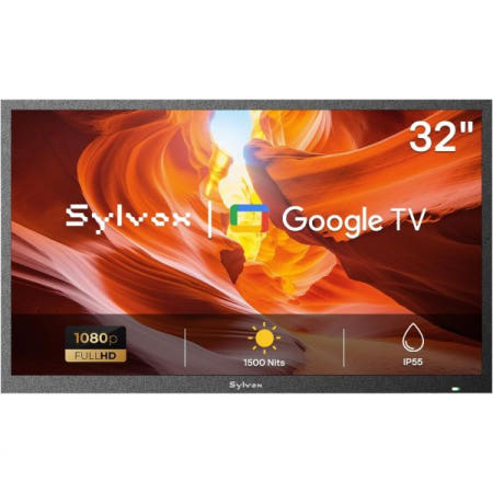 SYLVOX [해외]SYLVOX 32인치 야외 TV, 풀 선 TV 1500니트 고휘도, 1080P FHD 햇빛 가독 디스플레이, IP55 내후성 엔터테인먼트용 스마트 (Pool SE/2025)