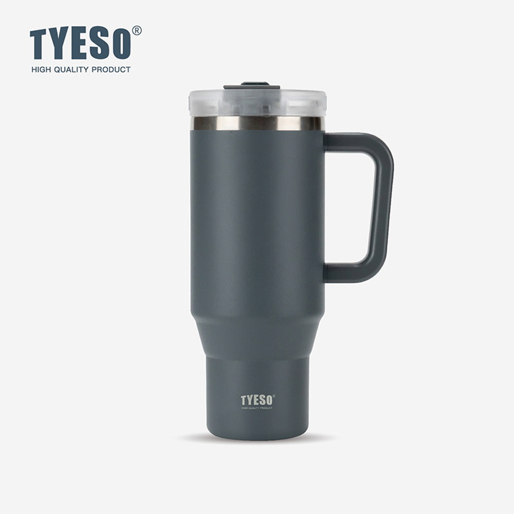 대용량 텀블러 보온 보냉텀블러 차량용 손잡이텀블러 컵 여학생 tyeso 1.2L, 그레이 - 메인 이미지