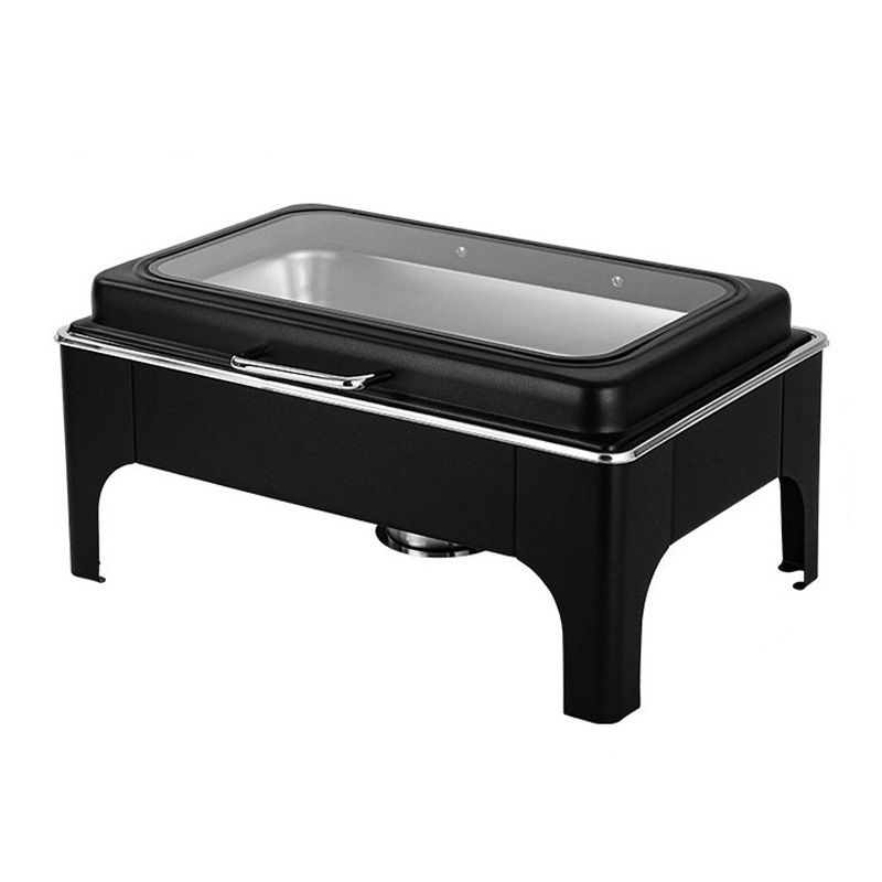 차핑디쉬 푸드워머 호텔 웨딩홀 뷔페 부페그릇 보온기 블랙 싱글 사각 / 6L