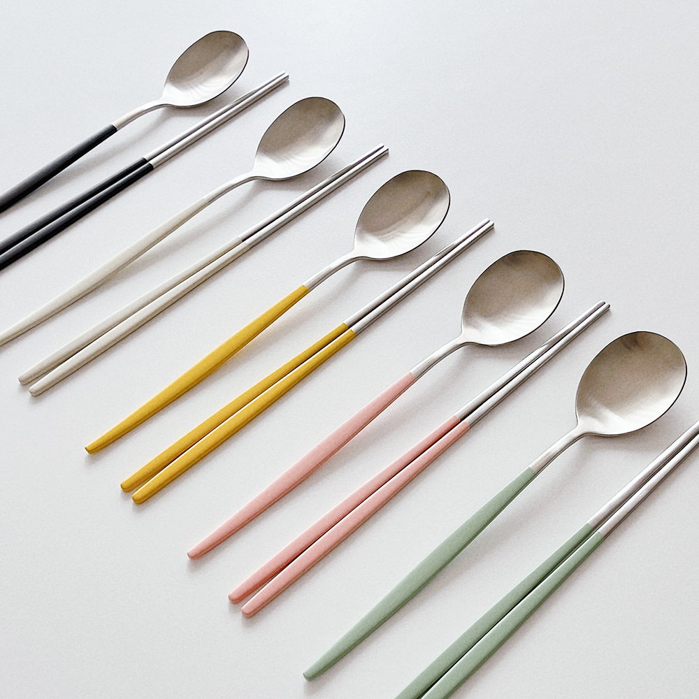 골든벨 쁘띠 수저세트 신혼부부 한식 스텐 숟가락 젓가락 세트 식기세척기 식세기 가능