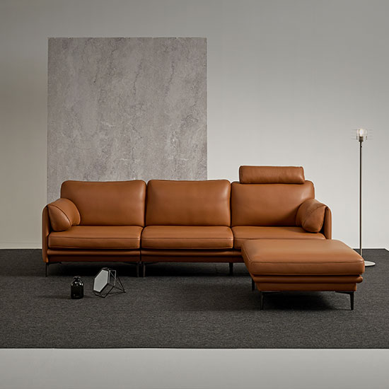 [헤드레스트1ea] 막스앤 레체 4인용 가죽소파 풀그레인 통가죽 천연가죽소파