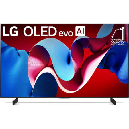 [해외]알렉사가 내장된 매직 리모컨 AI 기반의 LG 42인치급 OLED evo C4 시리즈 스마트 TV 4K 프로세서 평면 화면(OLED42C4)PUA, 2024) 42 Inch
