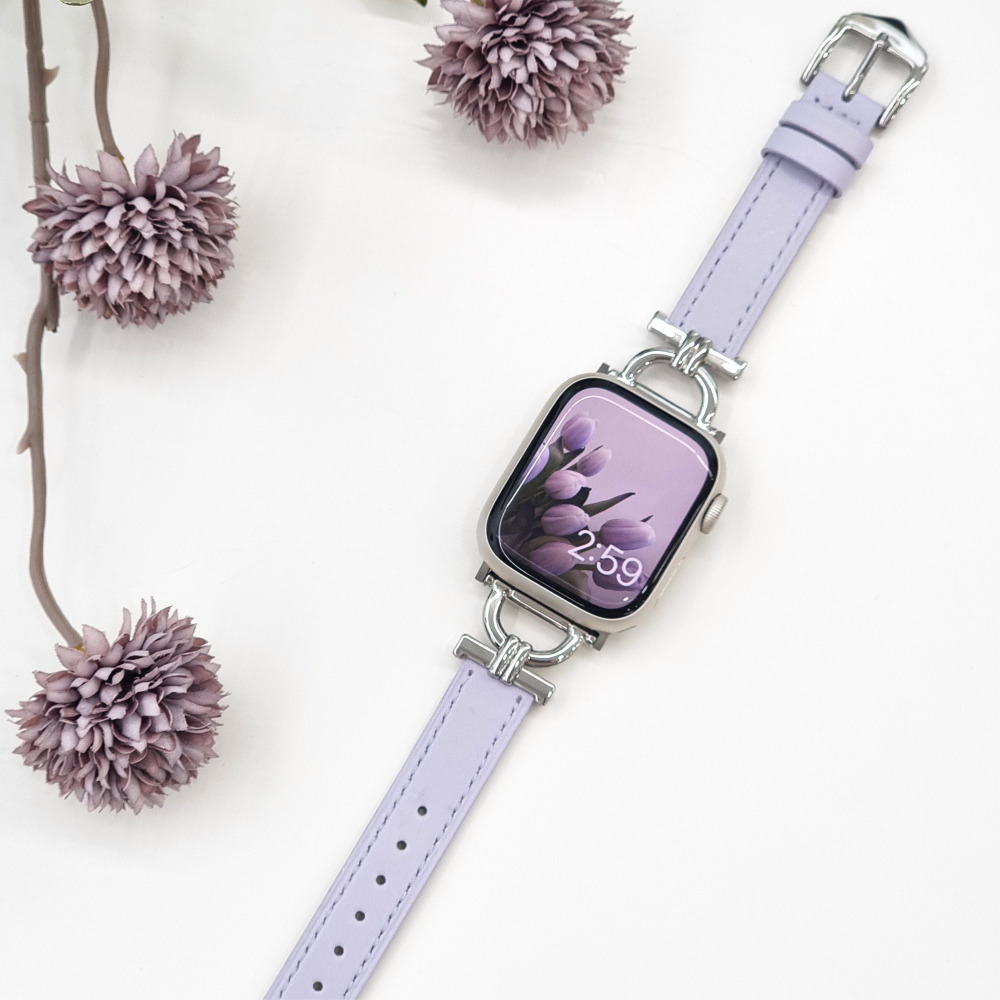 애플워치 슬림 링크 가죽 스트랩 11 10 9 8 7 SE2 3 시계줄 이미지 8