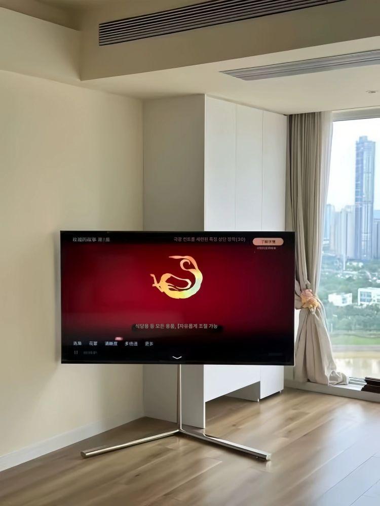 이동식 대형 TV 스탠드 40-88인치 tv스탠드 티비거치대 실버 분리형 40-75inch - 상세 이미지 2