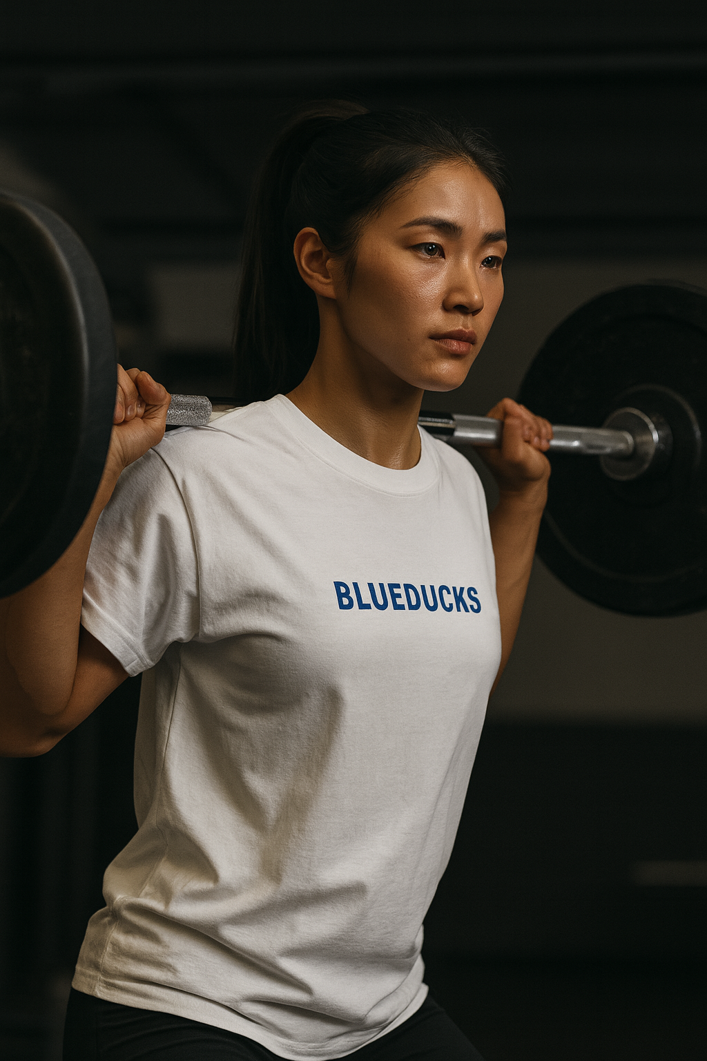 BLUEDUCKS _ 기본 로고 루즈핏 반팔 티셔츠 / 시원하고 부드러운 소재 / 폴리100 남성 여성 웨이트 트레이닝 운동 / 4가지 색상 - 메인 이미지