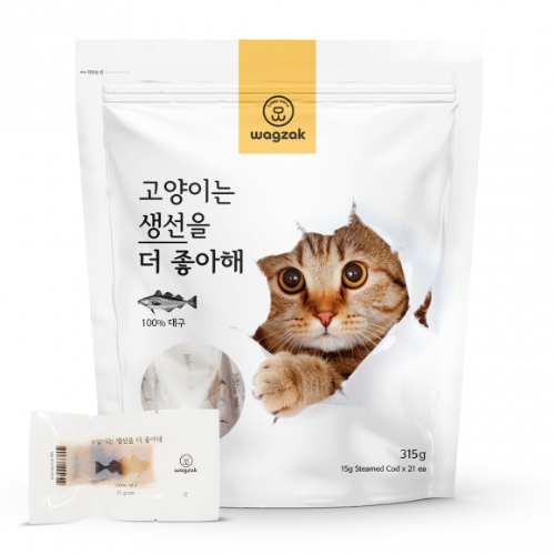 와그작 고양이는 생선을 더 좋아해 21p (대구) 강아지 반려묘 통살 원물 간식 - 메인 이미지