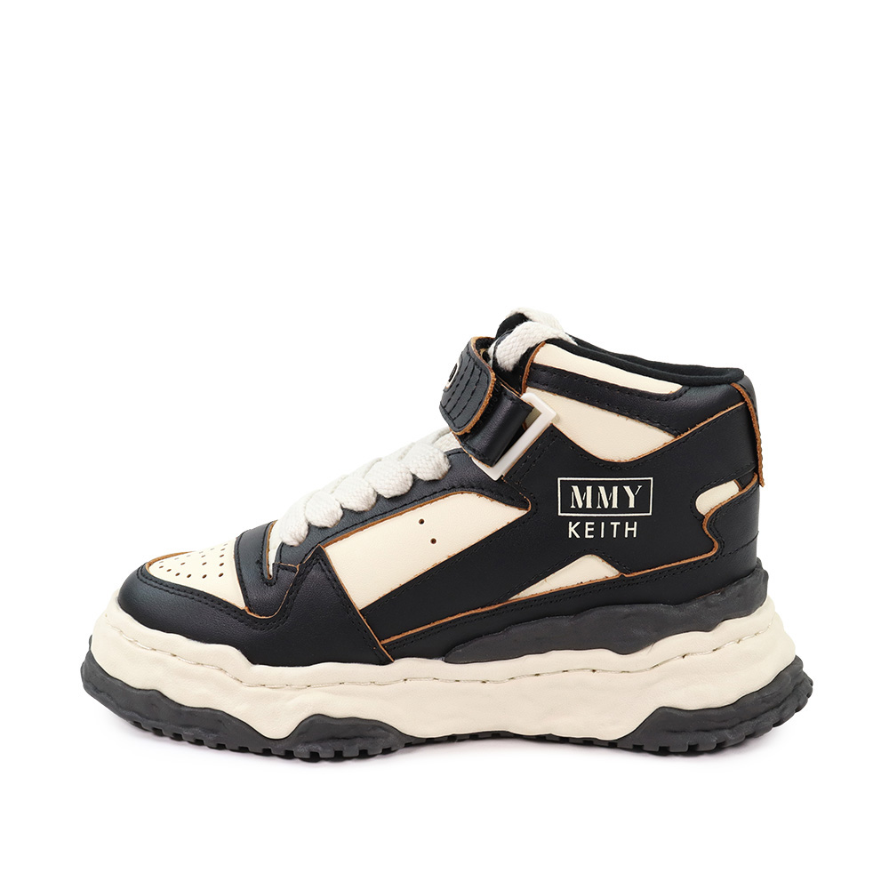 미하라 야스히로 남성 KEITH OG 솔 레더 하이탑 스니커즈 A13FW701 BLKWHT - 상세 이미지 2