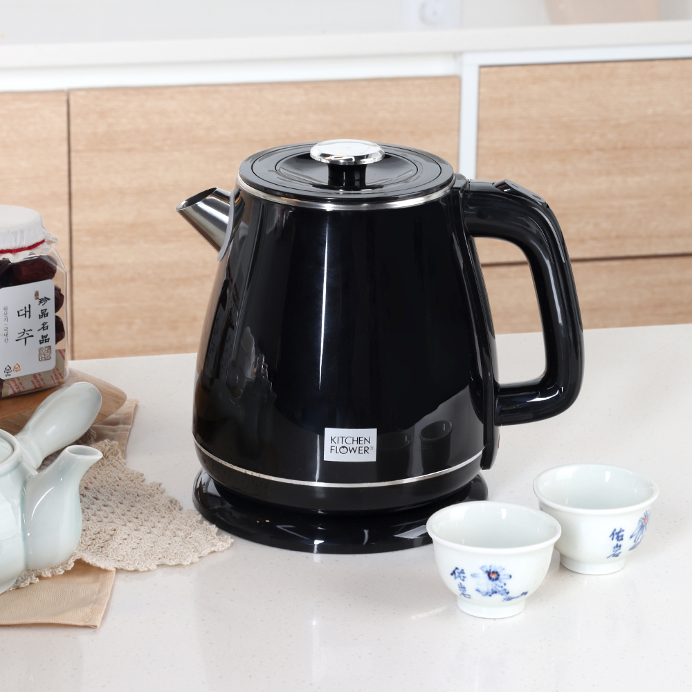 키친플라워 전기포트 무선 전기주전자 304스텐 이중단열 1.8L 제품 이미지
