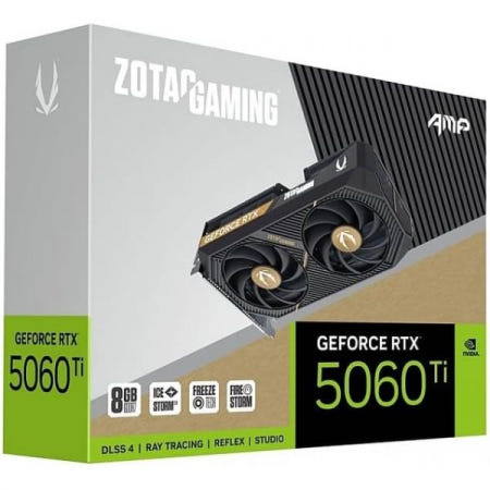 [해외]ZOTAC 게이밍 지포스 RTX 5060 Ti 8GB AMP DLSS 4 GDDR7 128비트 28Gbps PCIE 5.0 그래픽 카드, 아이스스톰 2.0 쿨링, 화이트 L