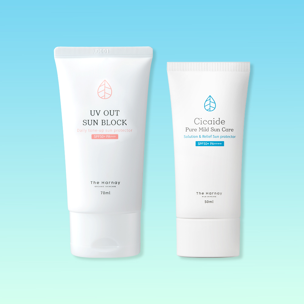 [2종세트] 더하르나이 시카이드 무기자차 선크림 50ml+혼합자차 선크림 70ml - 상품 이미지