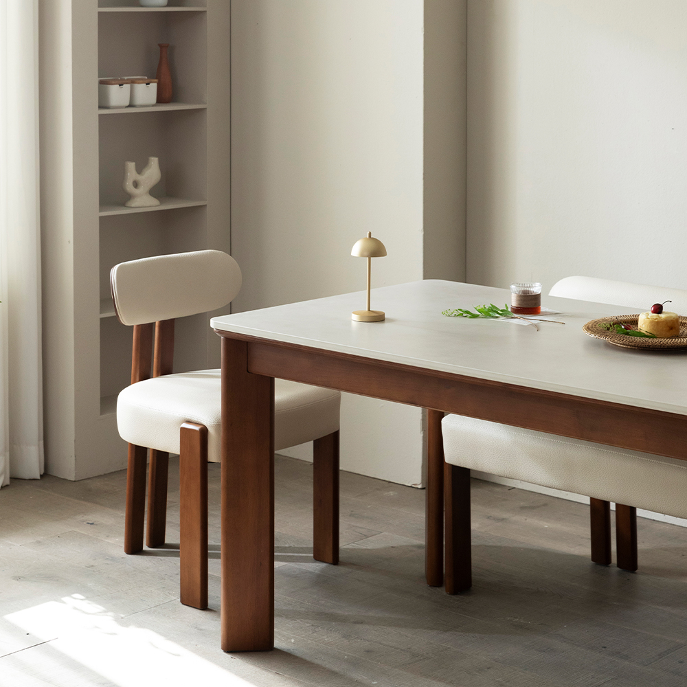 [4인 식탁 1600] 미코하임 루아스 원목 18T 양면 포세린 세라믹 카페 식탁 테이블 1600mm, 내추럴