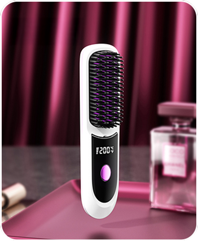 2025년 8월 신제품 프라임허브 무선 빗 고데기 청담스타일 헤어 뿌리 볼륨 매직기 브러쉬