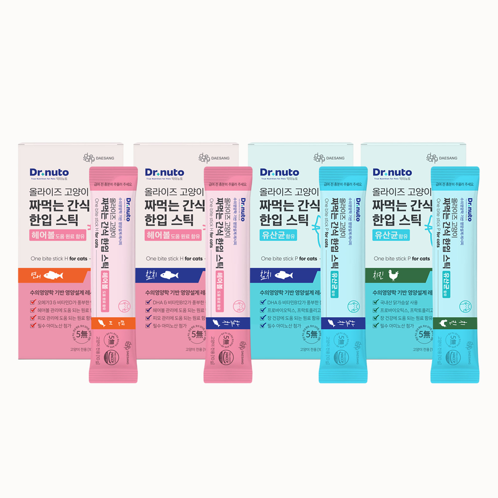 닥터뉴토 올라이즈 고양이 짜먹는 간식 한입 스틱 유산균 치킨 10g x 20P - 상세 이미지 2