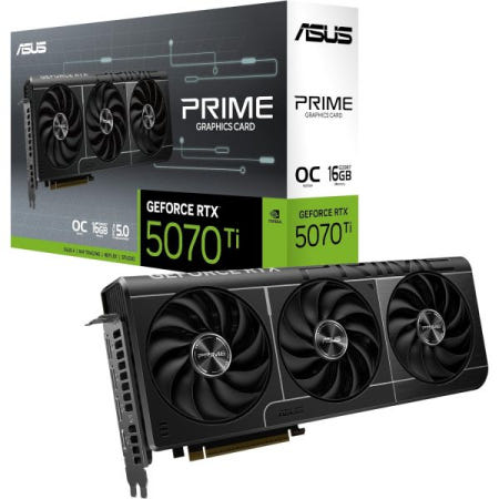 [해외]ASUS SFF 준비 프라임 지포스 RTX™ 5070 Ti OC 에디션 16GB GDDR7 그래픽 카드(PCIe® 5.0, GDDR7, HDMI®/DP 2.1, 2.5 슬롯