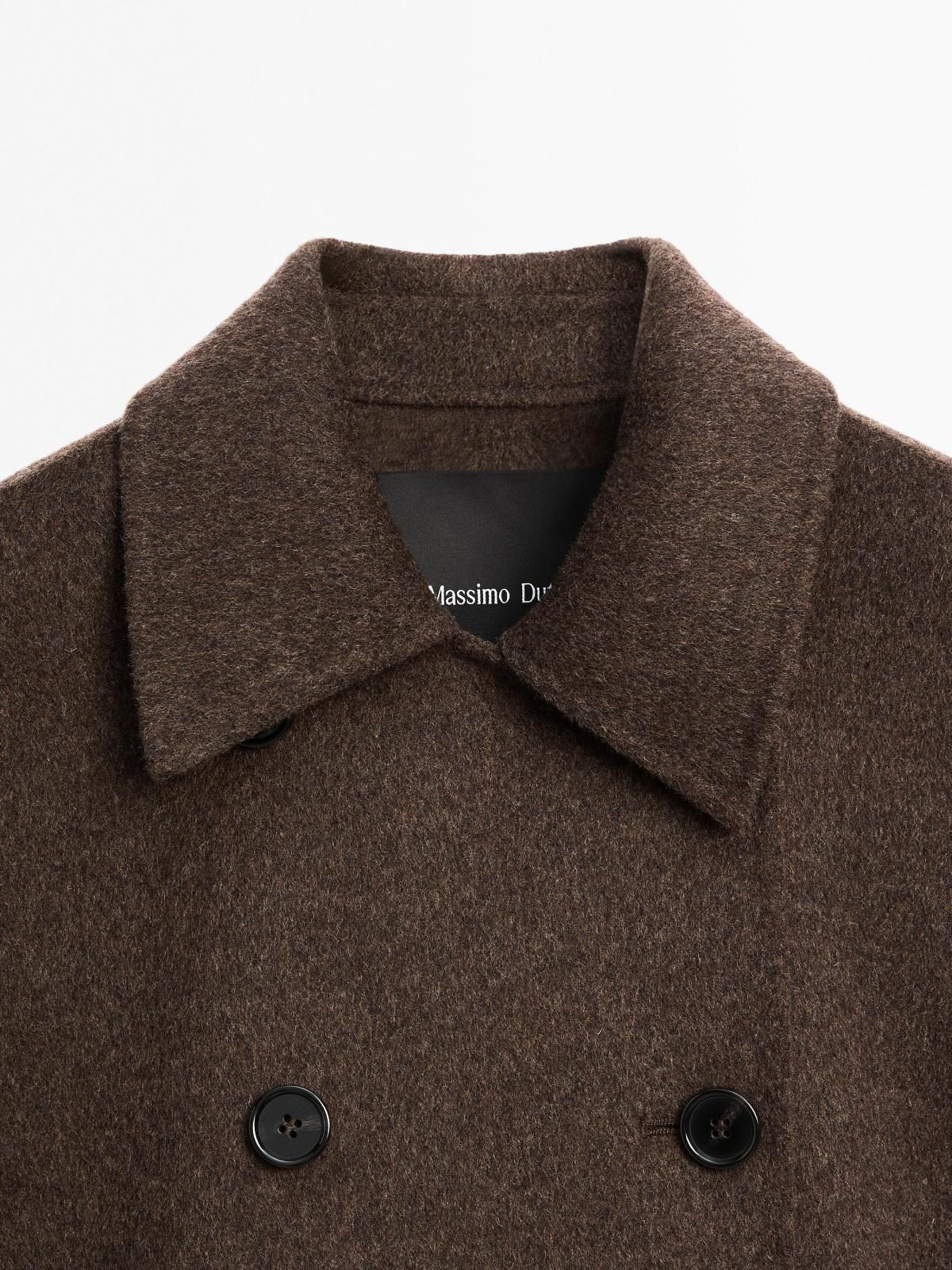 마시모두띠 클래식 더블브레스트 숏 울블렌드 코트 6406/957 CHOCOLATE - 상세 이미지 5