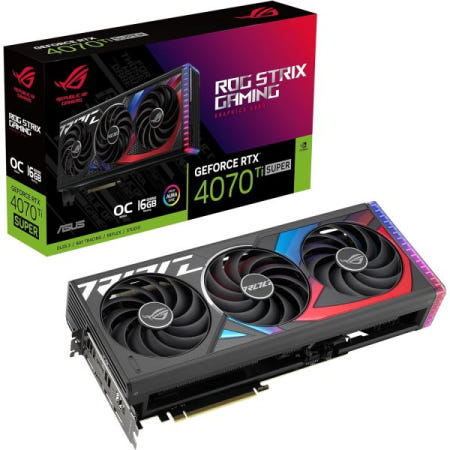 ASUS [해외]ASUS ROG Strix GeForce RTX™ 4070 Ti 슈퍼 OC 에디션 게이밍 그래픽 카드(PCIe 4.0, 16GB GDDR6X, DLSS 3, HDMI 2.1
