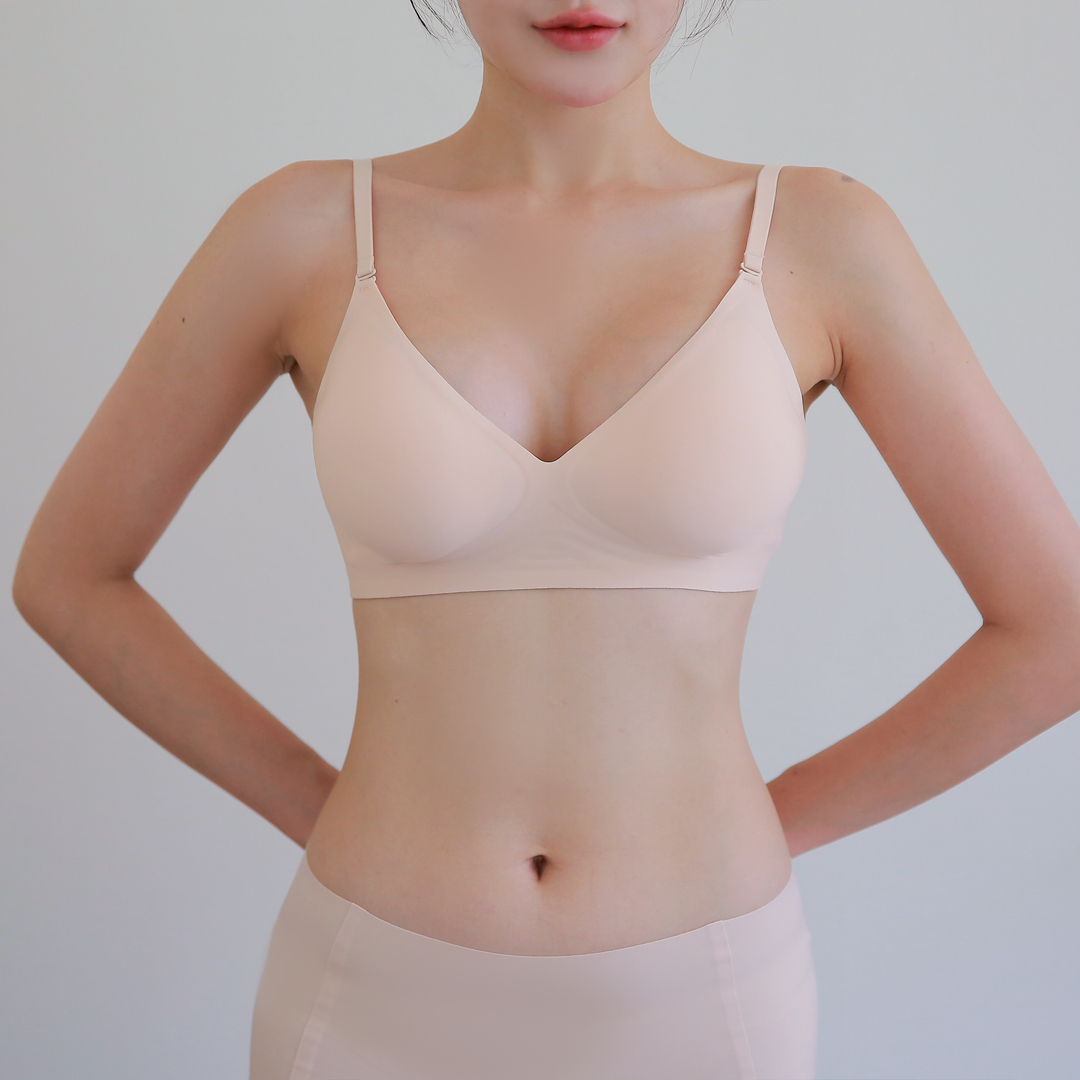 등노출 등파인 여름 노와이어 백리스 심리스 V넥 데일리 브라 70 75 80 85 90 95 A B C D AA AAA - 상세 이미지 2