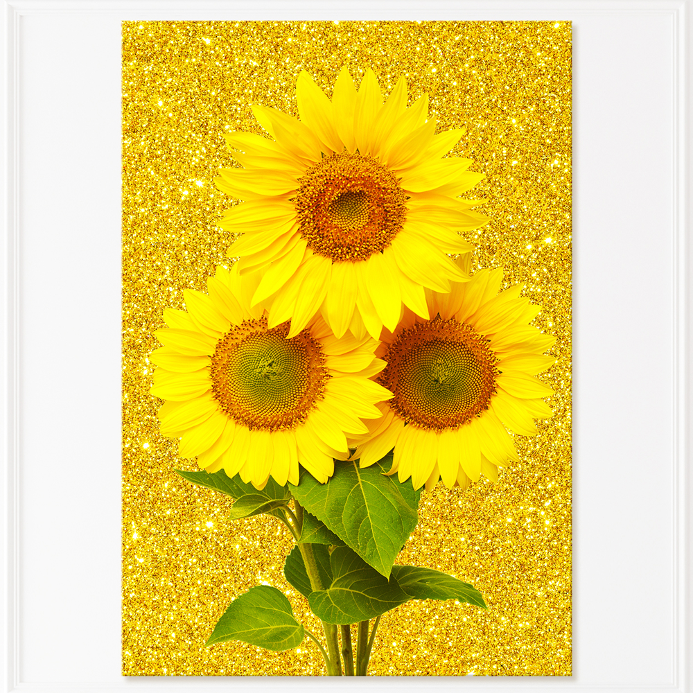 해바라기 액자 돈들어오는 그림 풍수 골드세송이해바라기 캔버스 중소형 제품 이미지