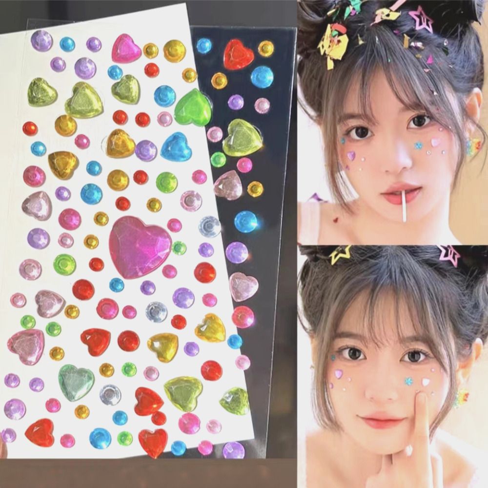 페이스 스티커 파츠 큐빅 얼굴에 붙이는 나비 리본 이미지 3