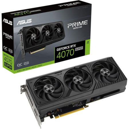[해외]ASUS SFF 준비 프라임 지포스 RTX 4070 슈퍼 OC 에디션 12GB GDDR6X 그래픽 카드(PCIe® 4.0, GDDR6X, DLSS 3, HDMI 2.1a,