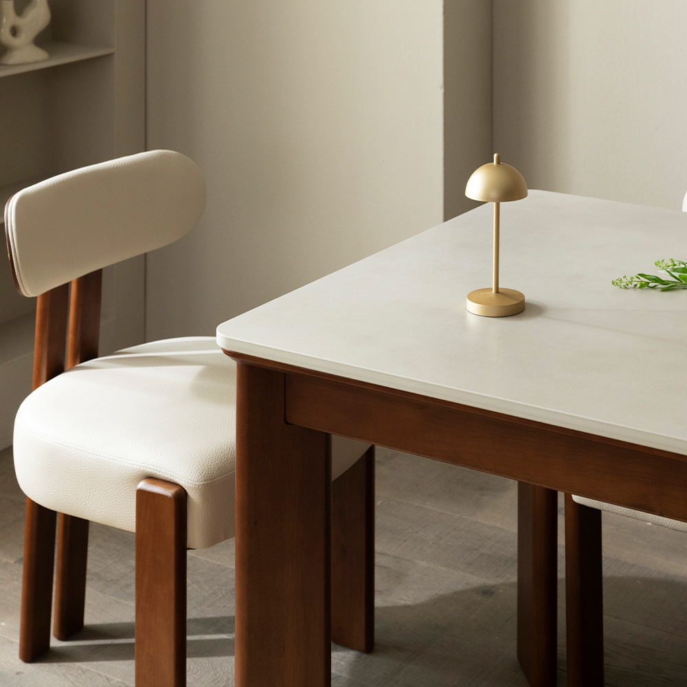 [4인 식탁 1400] 미코하임 루아스 원목 18T 양면 포세린 세라믹 카페 식탁 테이블 1400mm, 월넛