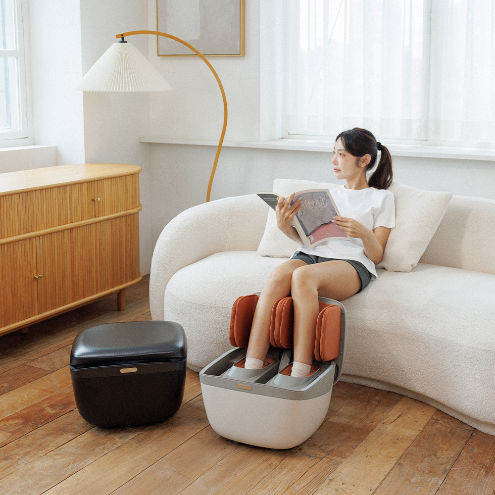 멜킨 발마사지기 종아리 발바닥 마사지 스툴 온열 다리안마기 공기압 롤링 엘프리 마사지기계 제품 이미지