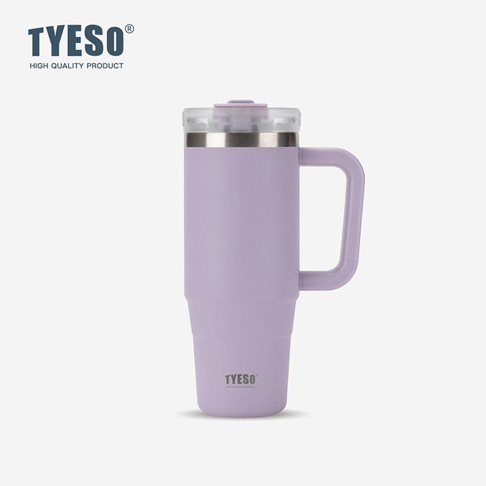 대용량 텀블러 보온 보냉텀블러 차량용 손잡이텀블러 컵 여학생 tyeso 900ml, 퍼플 - 메인 이미지