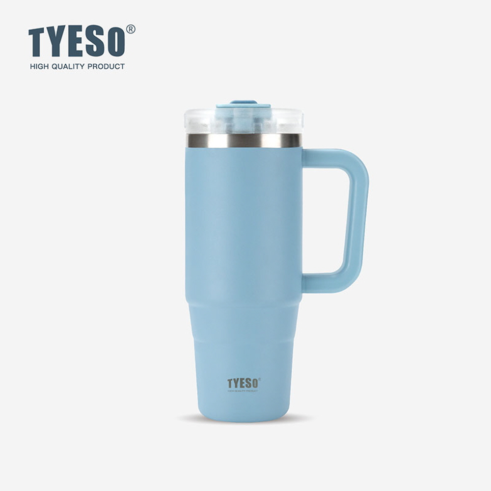 대용량 텀블러 보온 보냉텀블러 차량용 손잡이텀블러 컵 여학생 tyeso 900ml, 스카이블루 - 메인 이미지