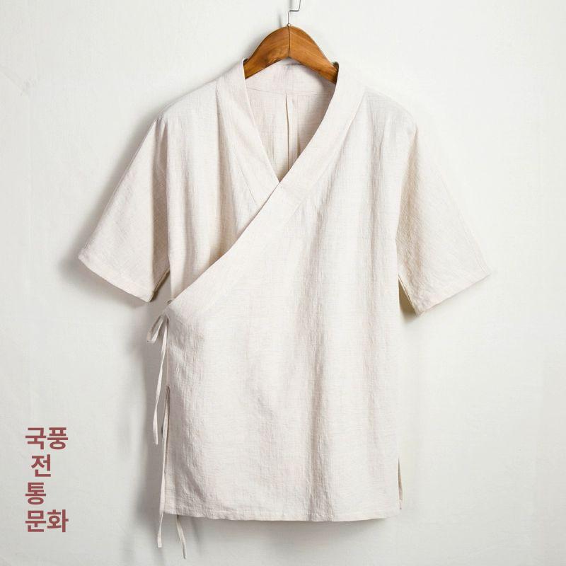 일식 주방복 반팔 셰프옷 유니폼 조리복 초밥집 식당 화이트 - 상세 이미지 2