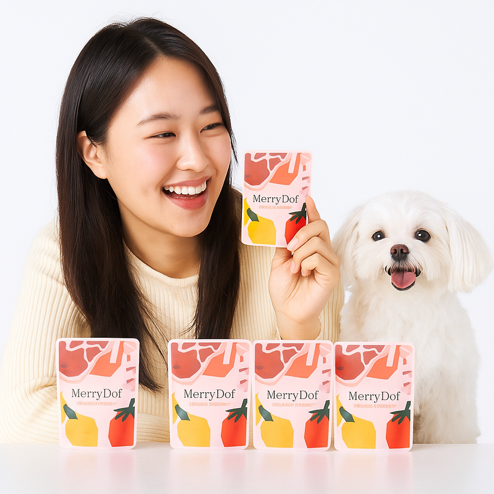 메리도프 수제 신장 눈물 강아지 화식 노견 저지방 간식 50g 6가지