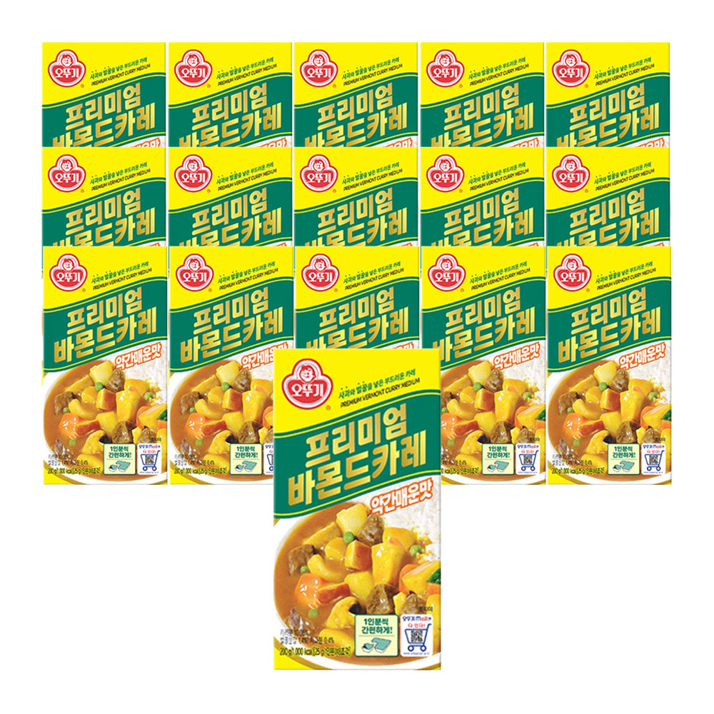 오뚜기 프리미엄바몬드카레 고형 약간매운맛, 200g, 16개 - 메인 이미지