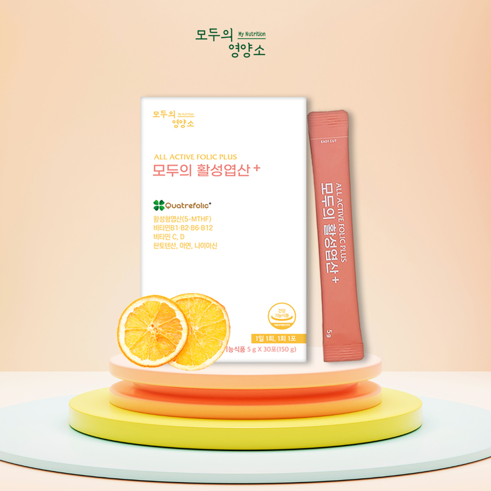 모두의영양소 모두의활성엽산플러스 엽산 미오 이노시톨(부원료) 콜린(부원료) 임신준비 임산부 활성 활성형 30포, 4개