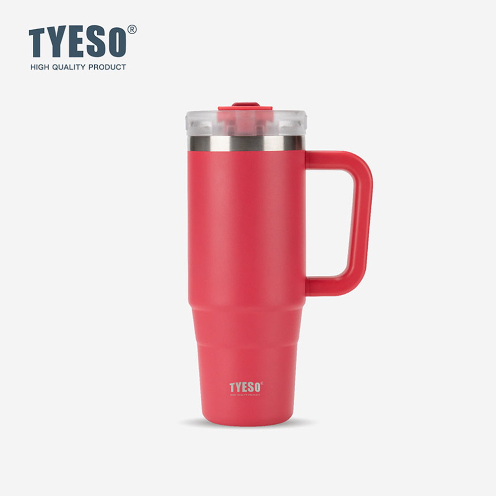 대용량 텀블러 보온 보냉텀블러 차량용 손잡이텀블러 컵 여학생 tyeso 900ml, 레드 - 메인 이미지