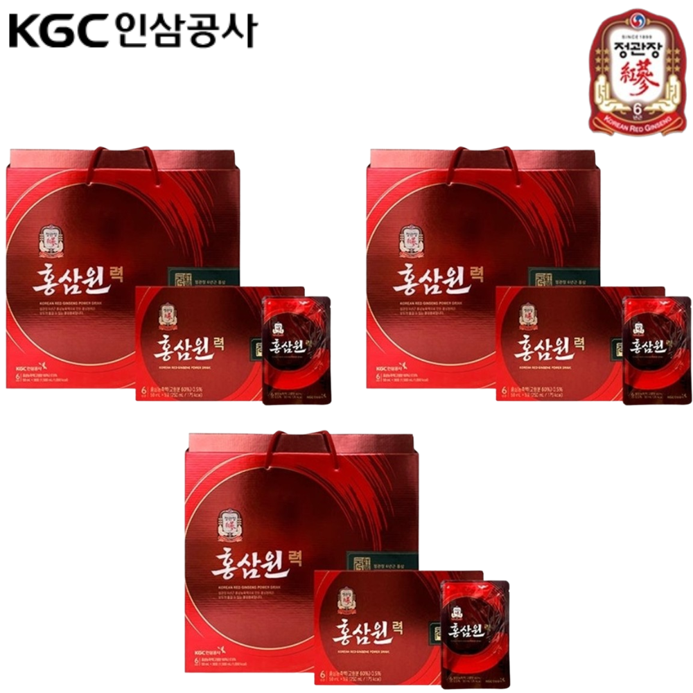 정관장 프리미엄 홍삼원력 50ml 30포 3박스 6년근 홍삼 농축액 엑기스 영지버섯 녹용 - 상품 이미지