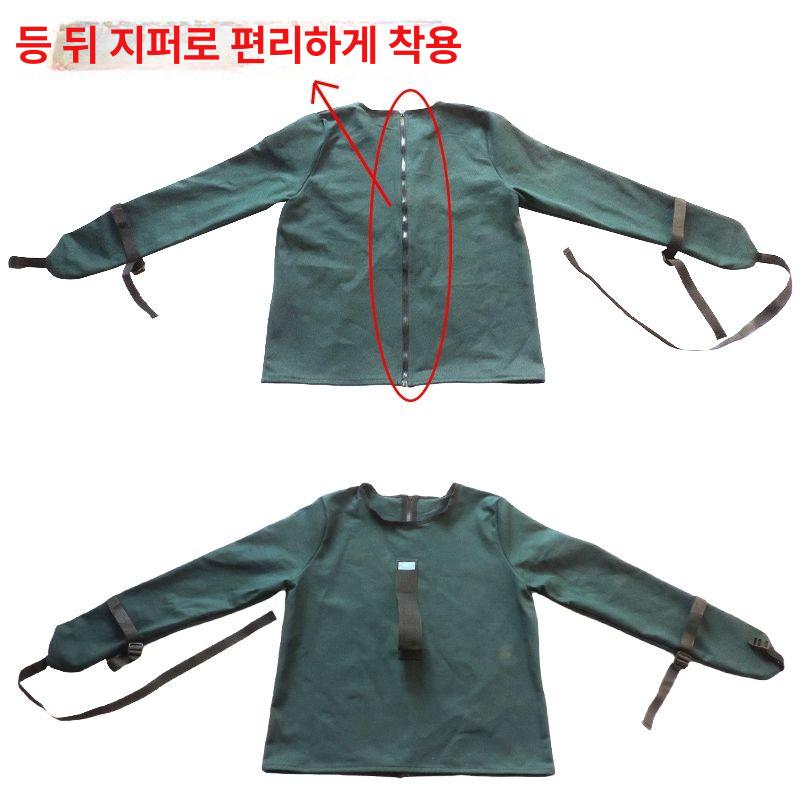 노인 치매복 결박 정신병원 성인 어르신 환자복 다크그레이내구성후면끈조절가능 - 상세 이미지 2