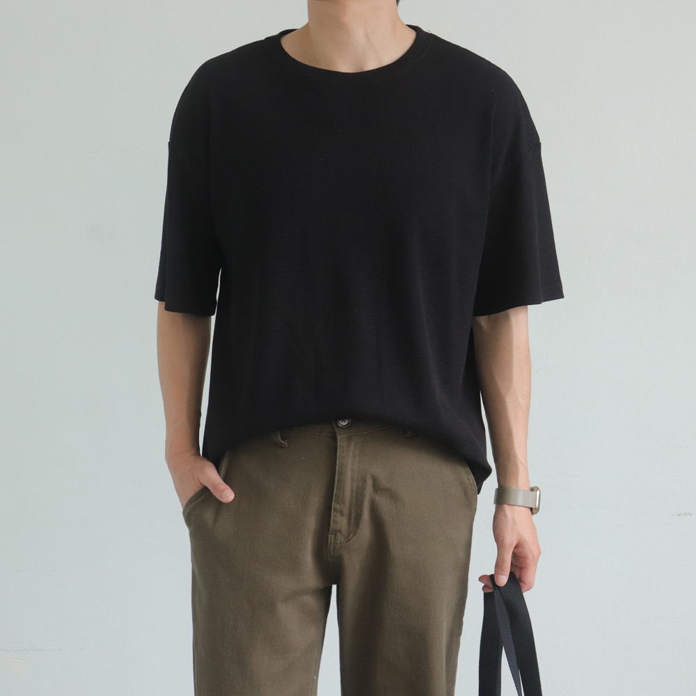 1+1 남자 반팔티 오버핏 여름 티셔츠 남자 오버핏반팔 - 상세 이미지 3