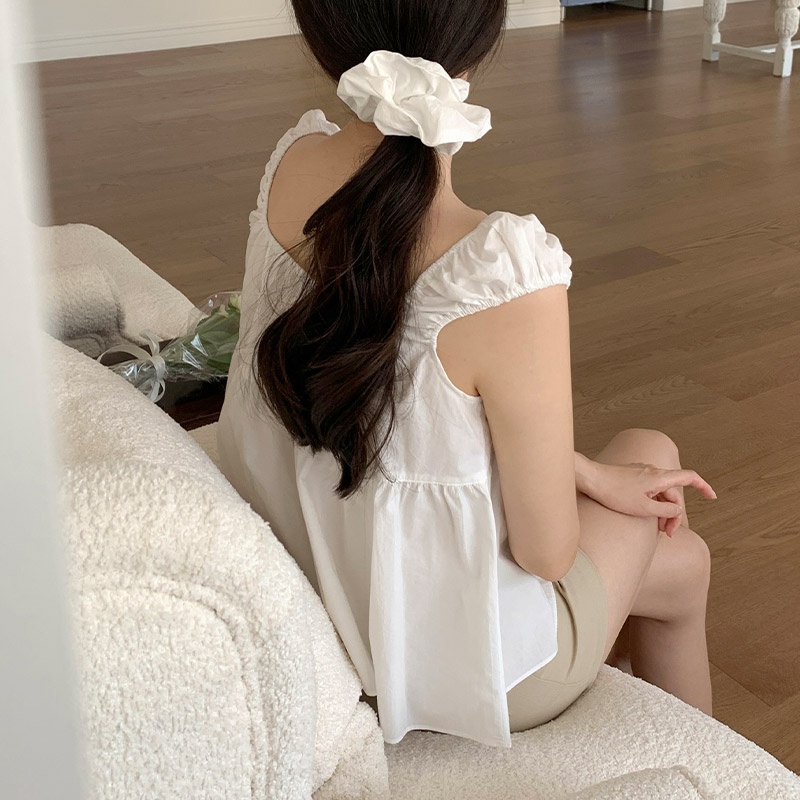 제너 셔링 밴딩 플레어 나시 블라우스 bs8315 - 상세 이미지 5