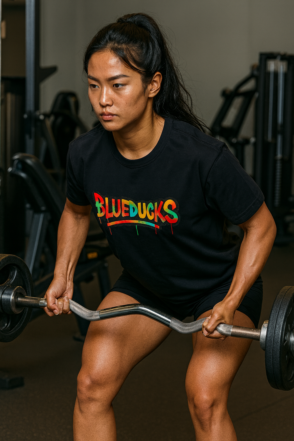 BLUEDUCKS _ 컬러풀 그래피티 루즈핏 반팔 티셔츠 / 시원하고 부드러운 소재 / 폴리100 남성 여성 웨이트 트레이닝 운동 / 4가지 색상 - 상세 이미지 2