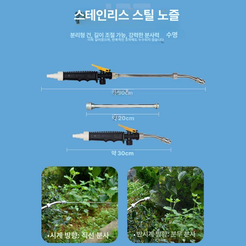 고출력 고압건 펌프 가정용 세차 무선 세차건 세척기 12v5a 롱숏건 + 60w 지능형 펌프 + 메쉬 튜브 3m 업그레이드 방폭 - 상세 이미지 4