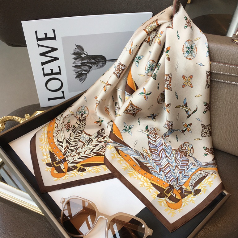 쁘띠 닥스 스카프 링 면 실크