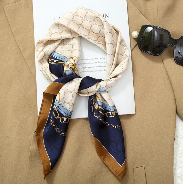 쁘띠 닥스 스카프 링 면 실크