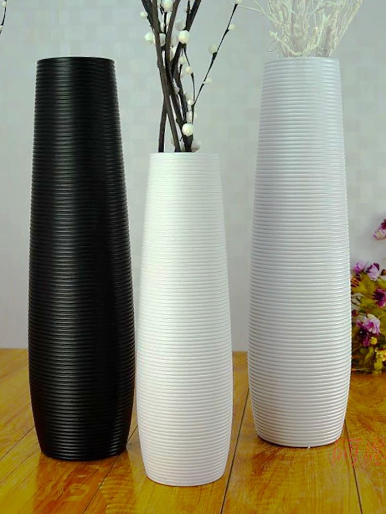 세라믹 화이트 긴 홈바 북유럽 꽃꽂이 장식병 화이트 75cm 3044 - 상세 이미지 2
