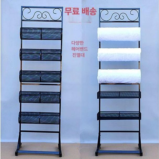 머리띠 가판대 진열대 전시대 철제 선반 악세사리 블랙 5층 통 - 상품 이미지