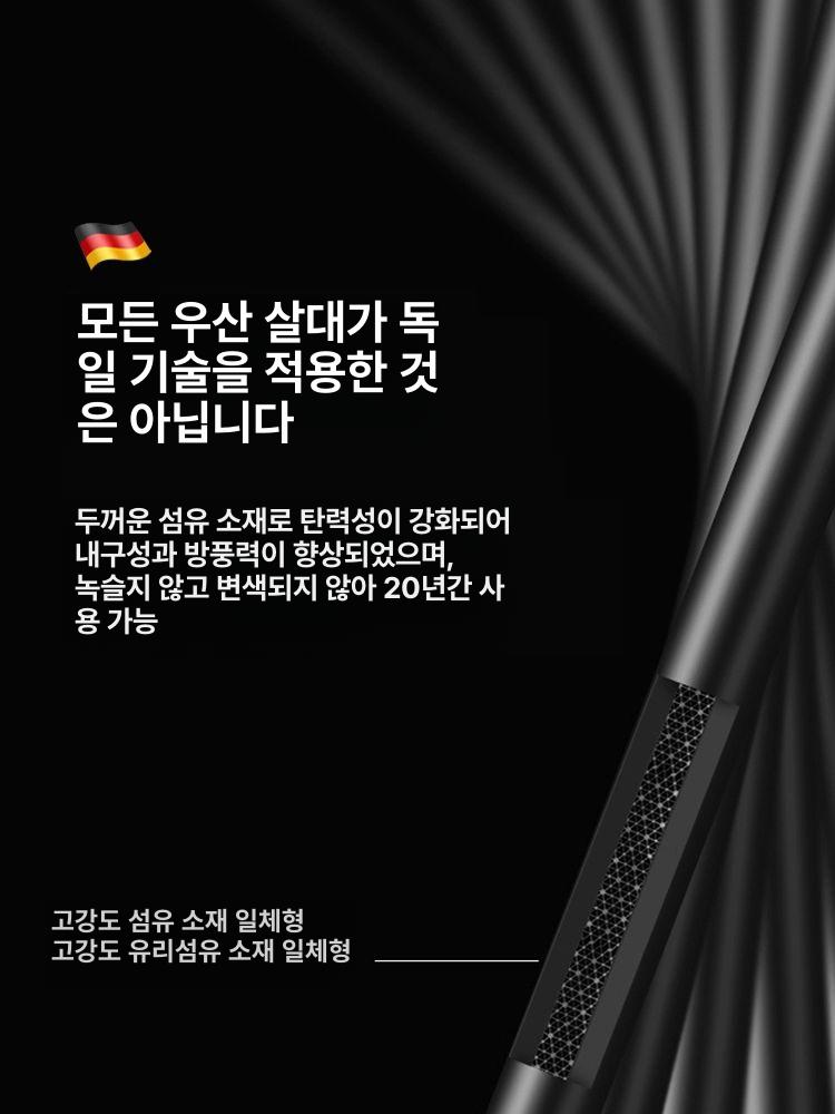 3인 수용가능 초대형 대형 플라이없음 장마우산 20골 180CM 방폭 우산 외검은 - 상세 이미지 5